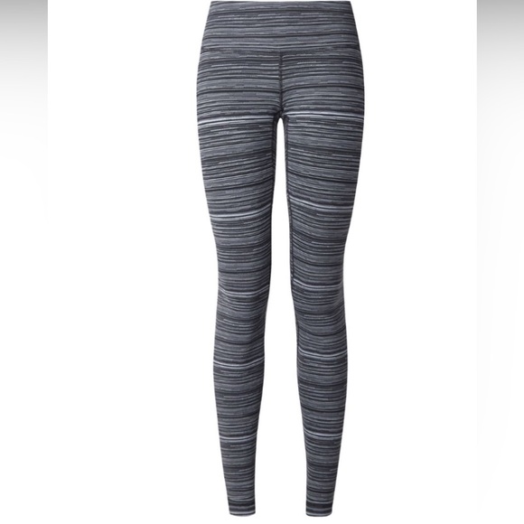 OG Wunder Under III Lulu Lemon Leggings | Cyber Stripe Deep Coal Black - Picture 1 of 4